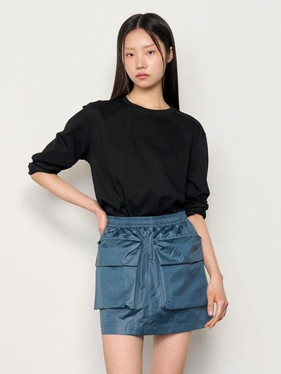 GENERAL IDEA Volume Cargo Mini Skirt [DARK BLUE] (WBE1L13511)