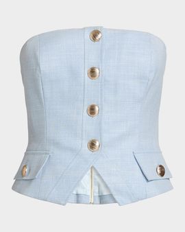 Generation Love Ellery Chambray Strapless Bustier Top