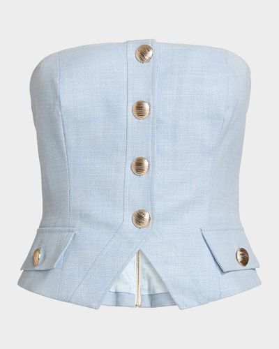 Generation Love Ellery Chambray Strapless Bustier Top