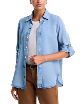Generation Love Generation Love Gillian Denim Button Up Shirt in Light Blue