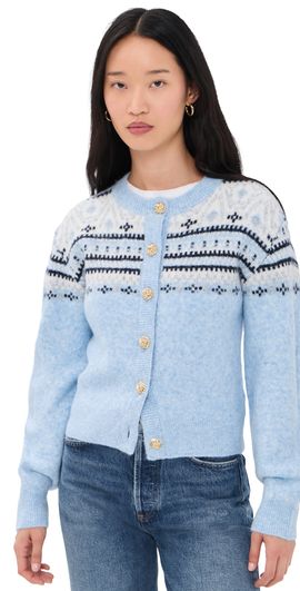 Generation Love Generation Love Hilda Fair Isle Cardigan Light Blue Multi