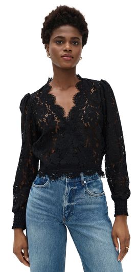 Generation Love Generation Love Kairi Lace Wrap Blouse Black XXL