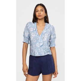 Generation Love Generation Love Lulu Floral Voile Cascade Blouse