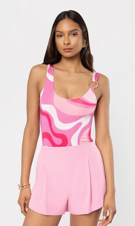 Generation Love Generation Love Marius Geometric Sheen Jersey Bodysuit