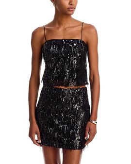 Generation Love Generation Love Norma Sequin Fringe Cropped Top