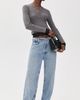 Generation Love Generation Love Olivia Lace Combo Henley Sweater Heather Charcoal/Blk - 5