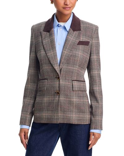 Generation Love Generation Love Rosella Faux Suede Glen Plaid Suiting Blazer