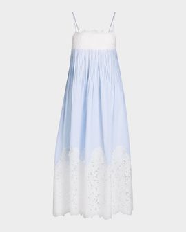 Generation Love Juniper Lace-Trimmed Seersucker Midi Dress