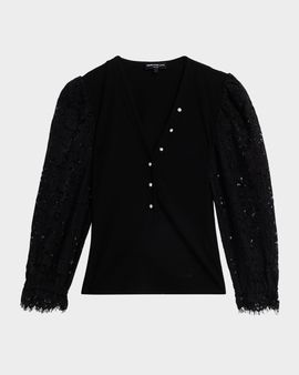 Generation Love McKenna Lace-Sleeve Combo Top