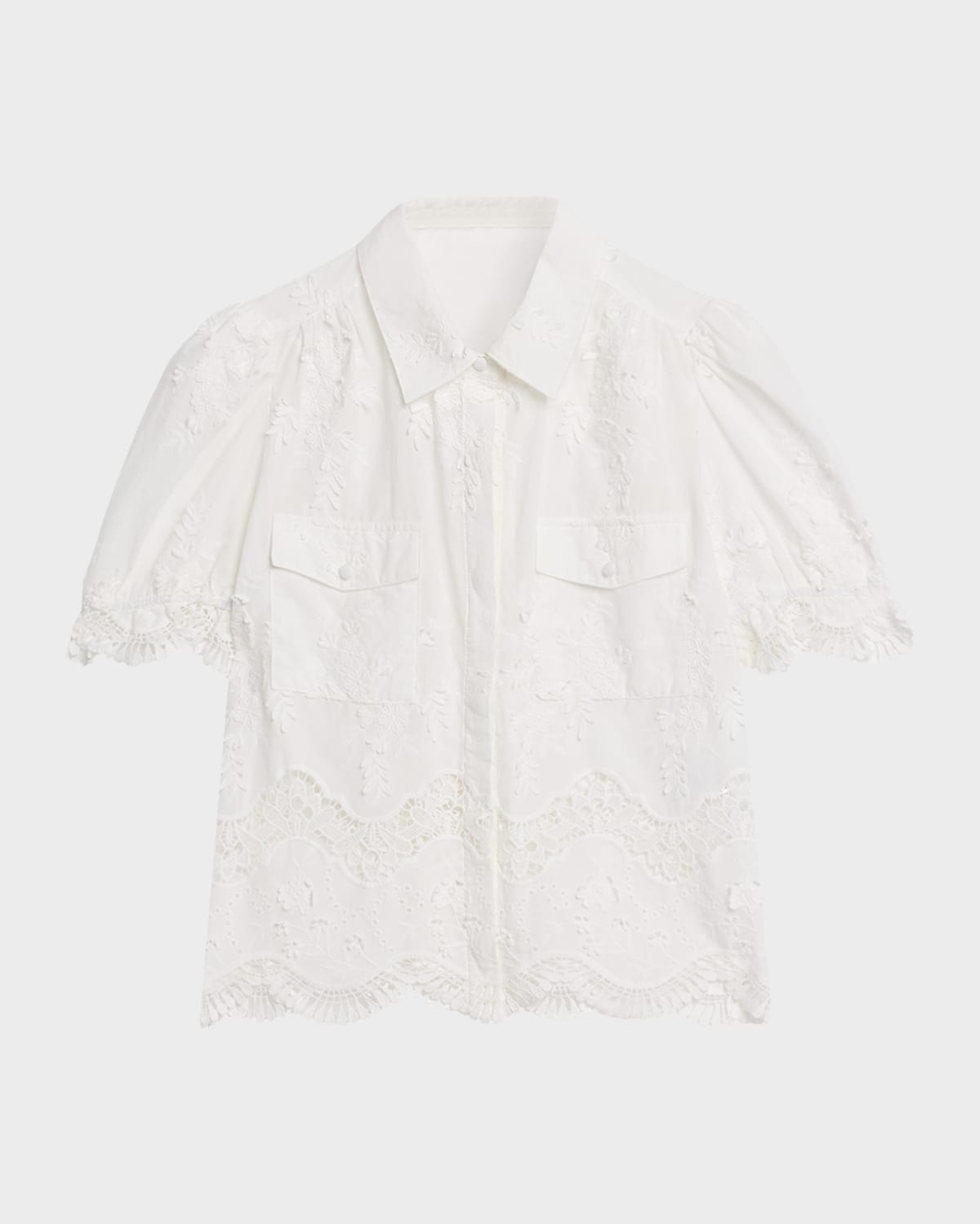 Generation Love Mina 3D Floral Cotton-Voile Shirt