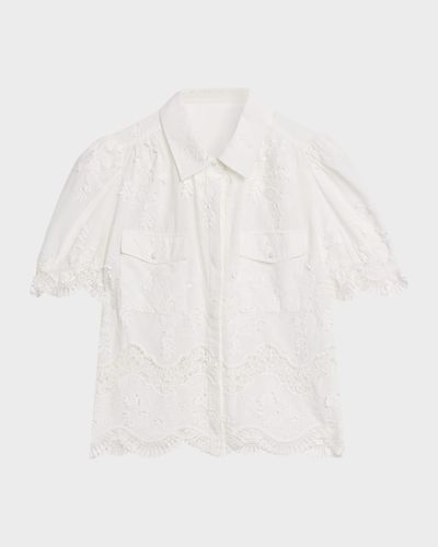 Generation Love Mina 3D Floral Cotton-Voile Shirt