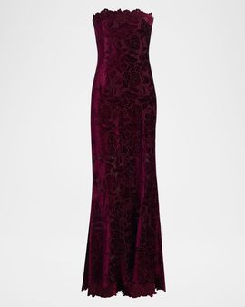 Generation Love Tamara Strapless Velvet Lace Gown
