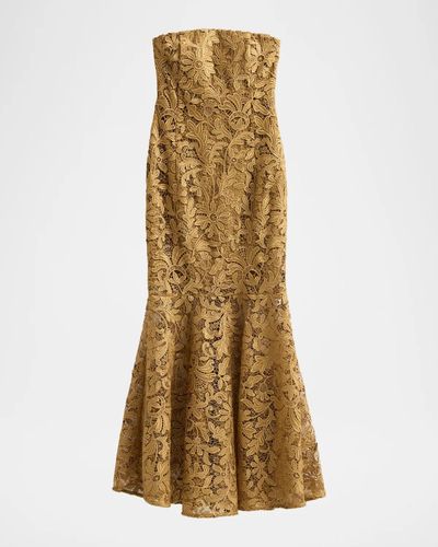 Generation Love Tia Strapless Metallic Guipure Lace Dress