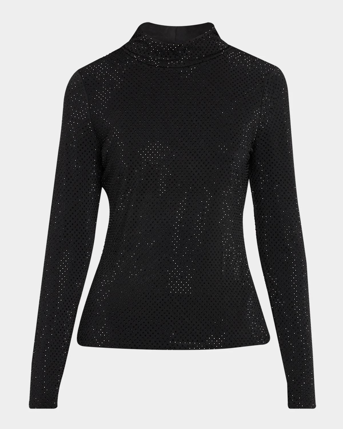 Generation Love Tyla Crystal Mesh Mock-Neck Top
