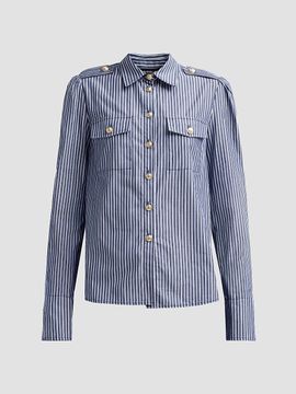 Generation Love Women's Allure Striped Poplin Button-Front Shirt