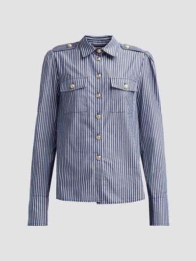 Generation Love Women's Allure Striped Poplin Button-Front Shirt
