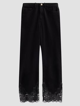 Generation Love Women's Bellatrix High-Rise Lace-Cuff Crop Jeans