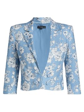 Generation Love Women's Emmeline Floral Linen Crop Blazer