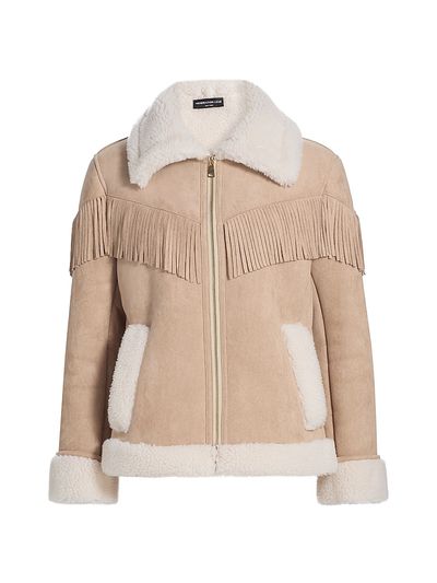 Generation Love Women's Fringed Faux-Suede Bomber Jacket