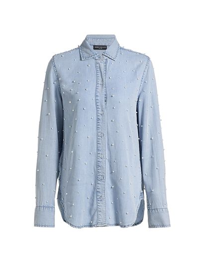 Generation Love Women's Marcello Imitation Pearl-Embellished Shirt