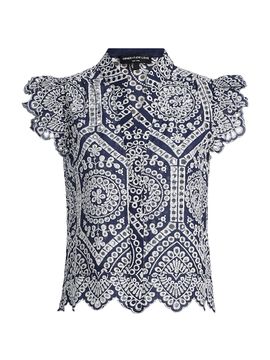Generation Love Women's Romy Eyelet-Embroidered Cotton Shirt