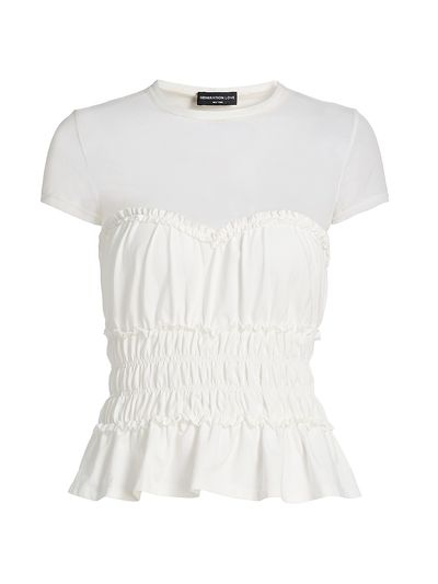 Generation Love Women's Sigrid Mesh-Trim Peplum Top