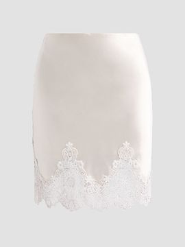 Generation Love Women's Wisteria Lace Combo Liquid Satin Skirt