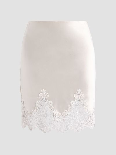 Generation Love Women's Wisteria Lace Combo Liquid Satin Skirt