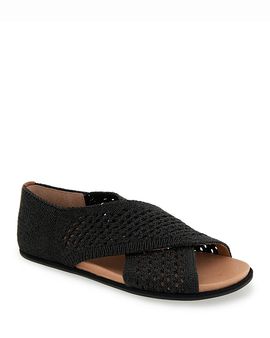Gentle Souls By Kenneth Cole Gentle Souls by Kenneth Cole Women's Laniey Crossover Strap Black Flat Sandals