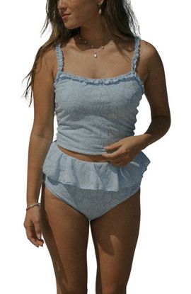 Geode Swimwear Geode Swimwear Azure Top Scoop Neck Tankini Top