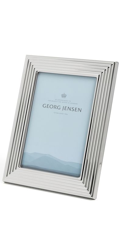 Georg Jensen Georg Jensen Bernadotte Stainless Steel Mirror Picture Frame 4x6 Silver One