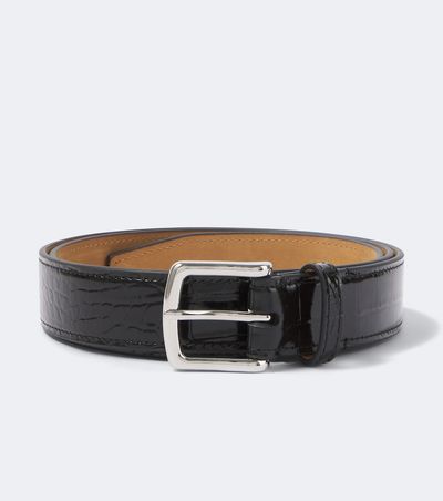 George Cleverley George Cleverley Croc-effect patent leather belt