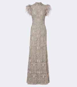 Georges Hobeika Georges Hobeika Embellished guipure lace gown