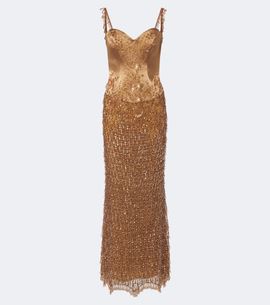 Georges Hobeika Georges Hobeika Embellished satin bustier gown