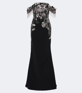 Georges Hobeika Georges Hobeika Embellished velvet bustier gown