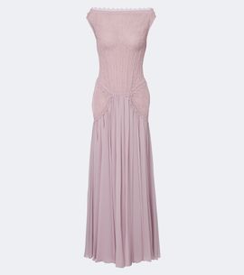 Georges Hobeika Georges Hobeika Silk-blend georgette and lace corset gown