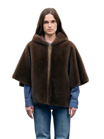 GERARD DAREL GERARD DAREL Amel Faux Fur Hooded Cape