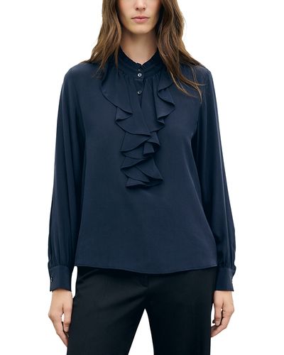 Gerard Darel Gerard Darel Loan Silk Ruffle Front Top