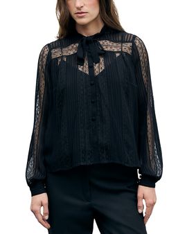Gerard Darel Gerard Darel Lulu Pleated Lace Blouse