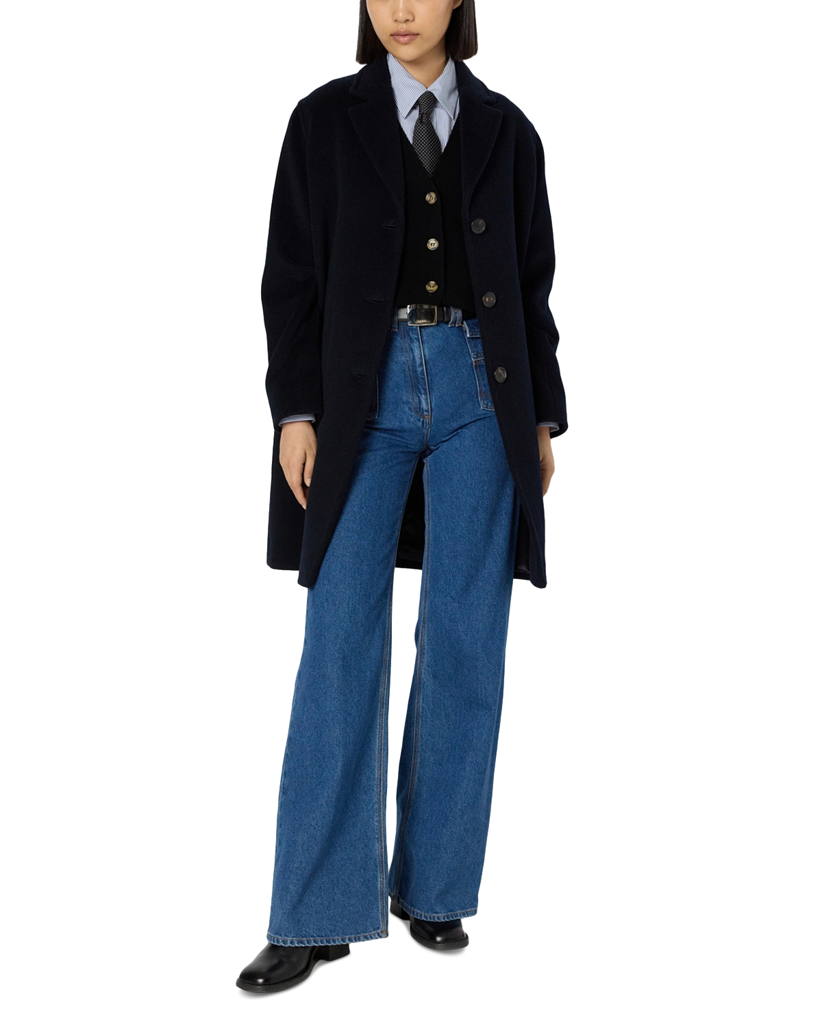 (フランス製) GERARD DAREL バージンウールとシルク混紡高級コート Gerard Darel - Minaelle Wool Coat