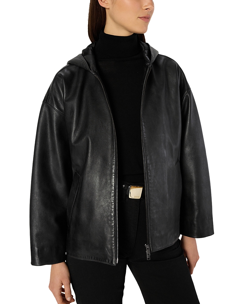 (フランス製) GERARD DAREL バージンウールとシルク混紡高級コート Gerard Darel - Nabila Leather Coat