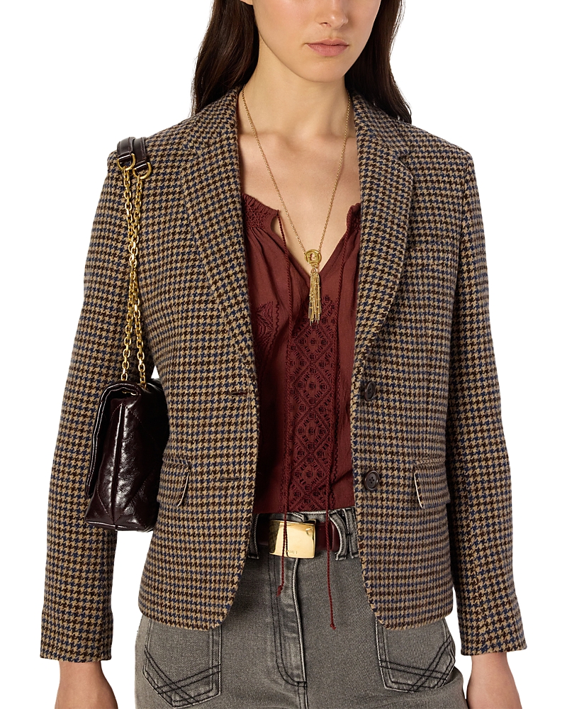 Gerard Darel - Nathane Wool Houndstooth Blazer