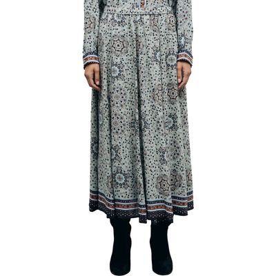 GERARD DAREL GERARD DAREL Printed Midi Skirt Border Hem