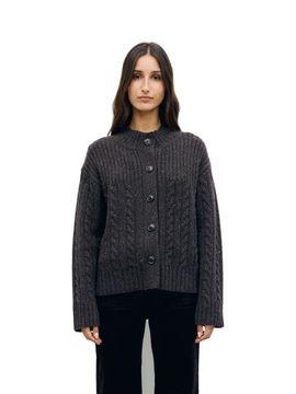 GERARD DAREL GERARD DAREL Rafa Merino Wool Cable Knit Cardigan