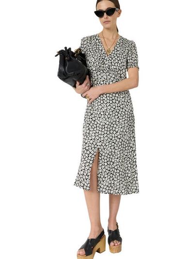 GERARD DAREL GERARD DAREL Rosi V-Neck Puff Sleeve Floral Dress