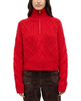 Gerard Darel Gerard Darel Roxy Wool Cable Knit Mock Neck Sweater