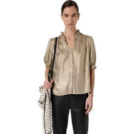 GERARD DAREL GERARD DAREL Ruffle V-Neck Soft Puff Sleeves Shirt