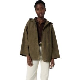 GERARD DAREL GERARD DAREL Tassya Zip-Up Hooded Suede Jacket