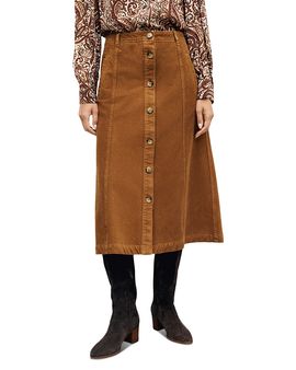 Gerard Darel Gerard Darel Tiphaine Velvet Cotton Stretch Midi Skirt