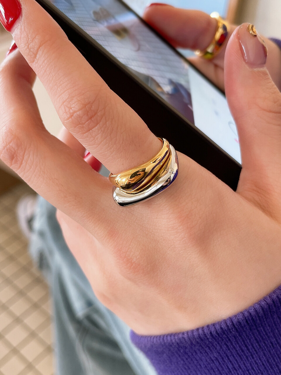 GETMEBLING [2Set] Groovy Ring
